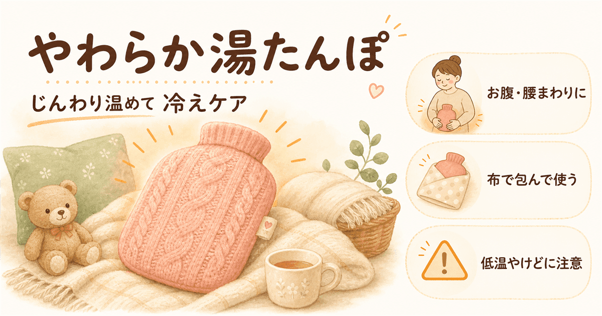 湯たんぽ柔らかいタイプの図解