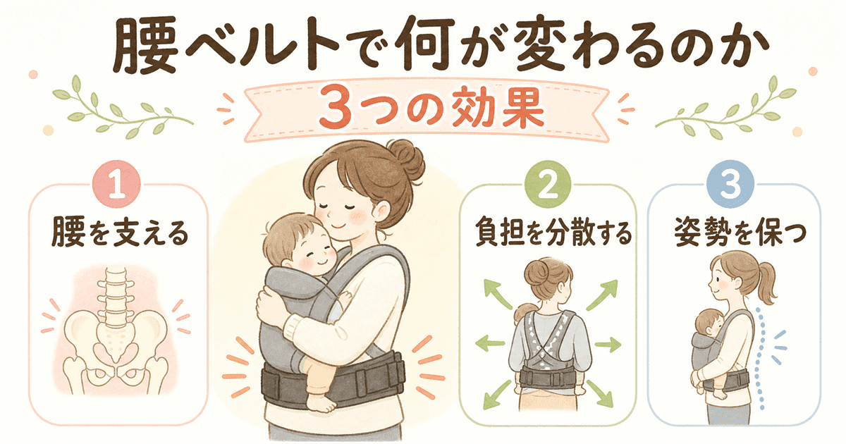 腰ベルトで何が変わるのか:3つの効果の図解