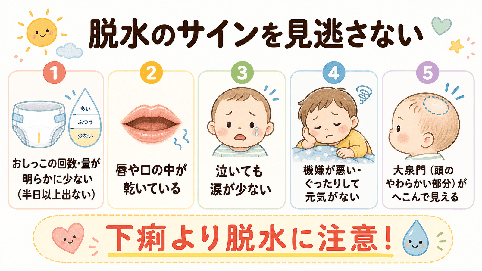 脱水のサインを見逃さない