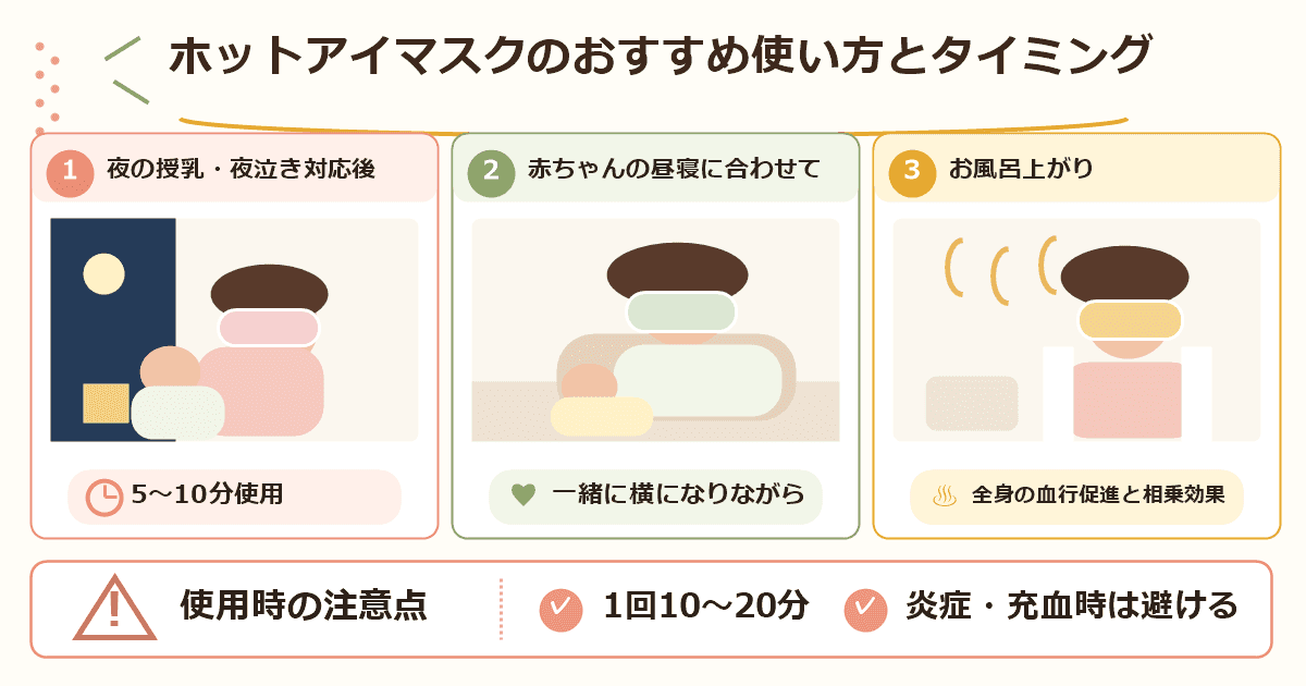 ホットアイマスクのおすすめ使い方・タイミング3選