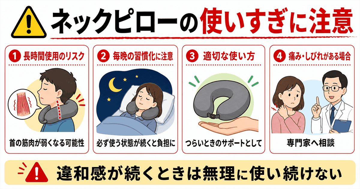 ネックピロー注意点:使いすぎによる筋力低下と正しい使い方