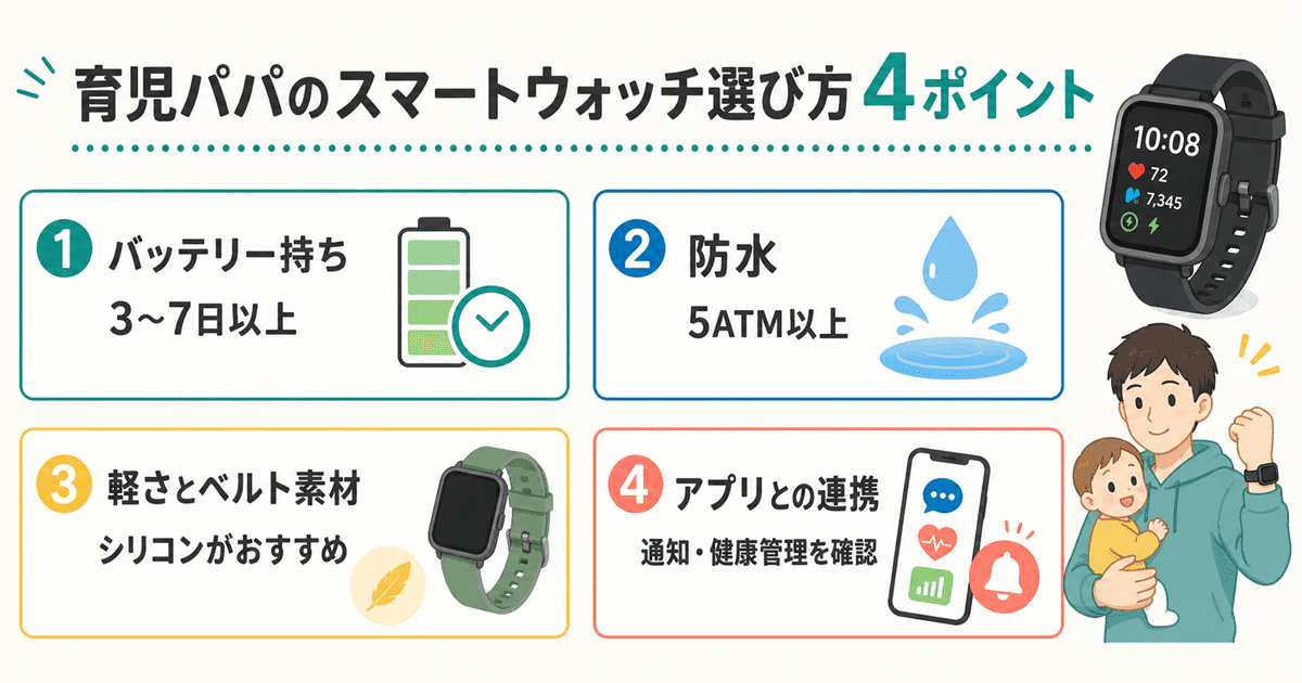 育児パパのためのスマートウォッチ選び方ポイント