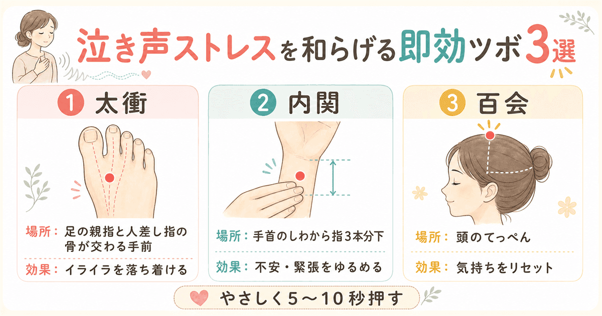 泣き声ストレスを和らげる即効ツボ3選