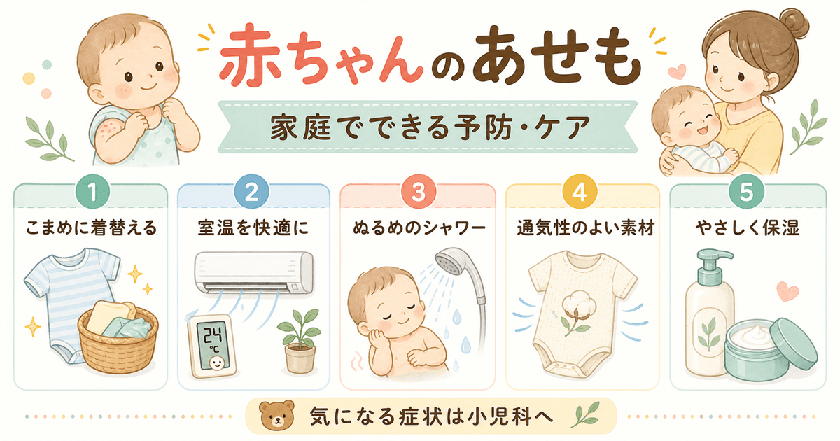 赤ちゃんのあせも：家庭でできる予防・ケア