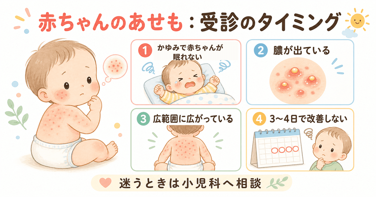 赤ちゃんのあせも：受診のタイミング