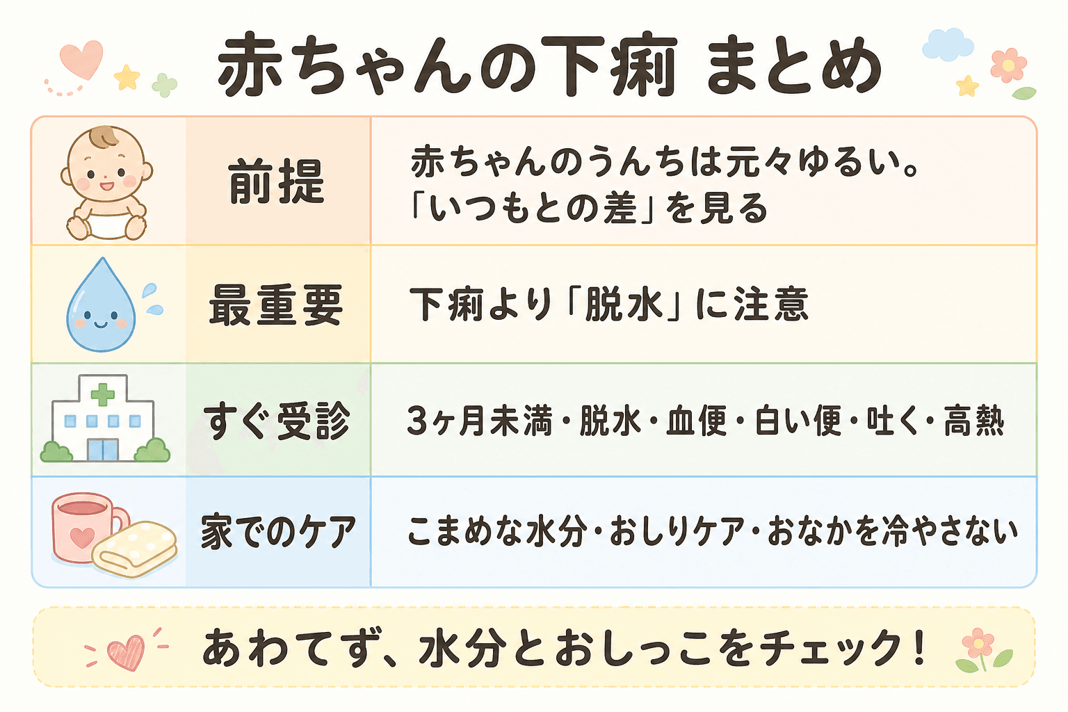赤ちゃんの下痢まとめ