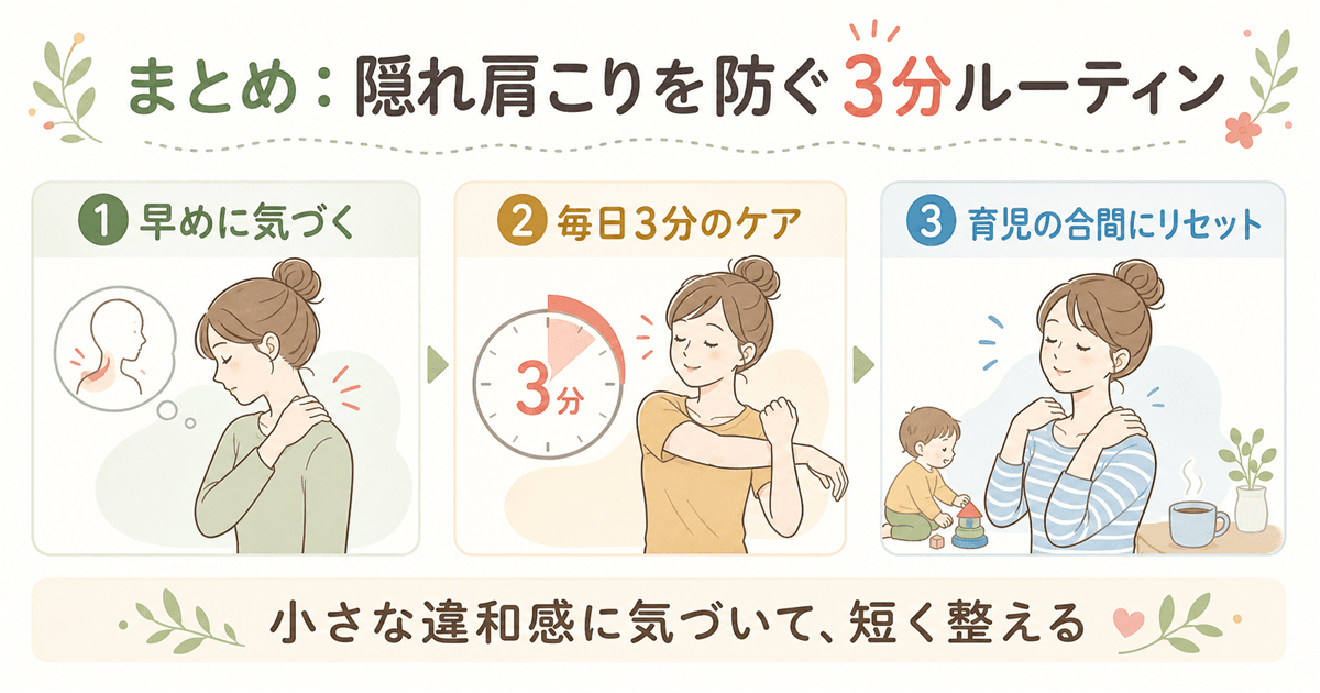 まとめ：隠れ肩こりを防ぐ3分ルーティン