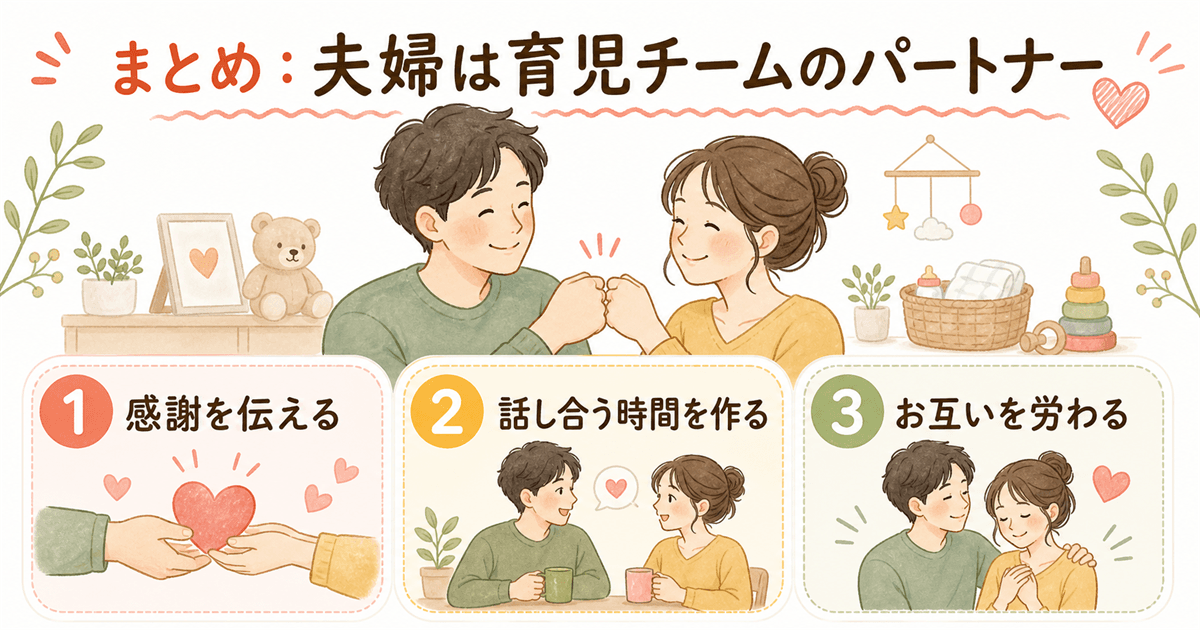 まとめ：夫婦は育児チームのパートナー