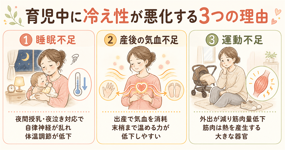 育児中に冷え性が悪化する3つの理由