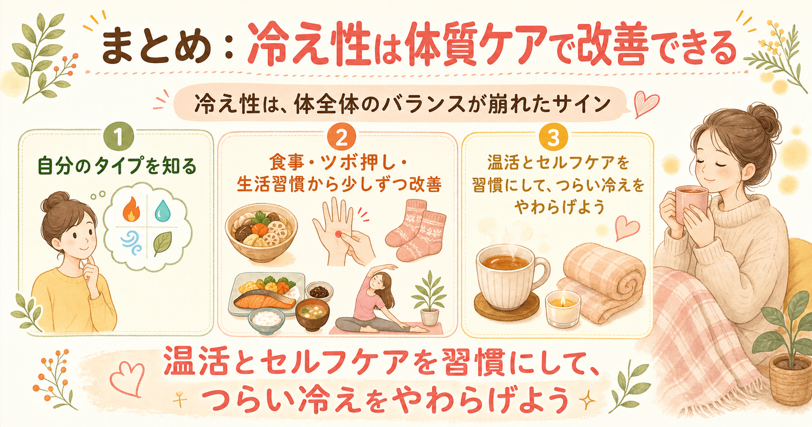 まとめ：冷え性は体質ケアで改善できる