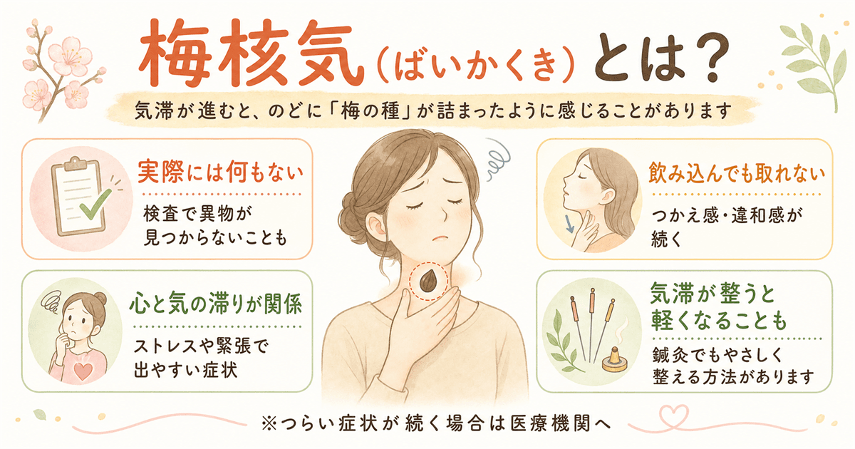 気滞が進むと現れる梅核気(ばいかくき)とは