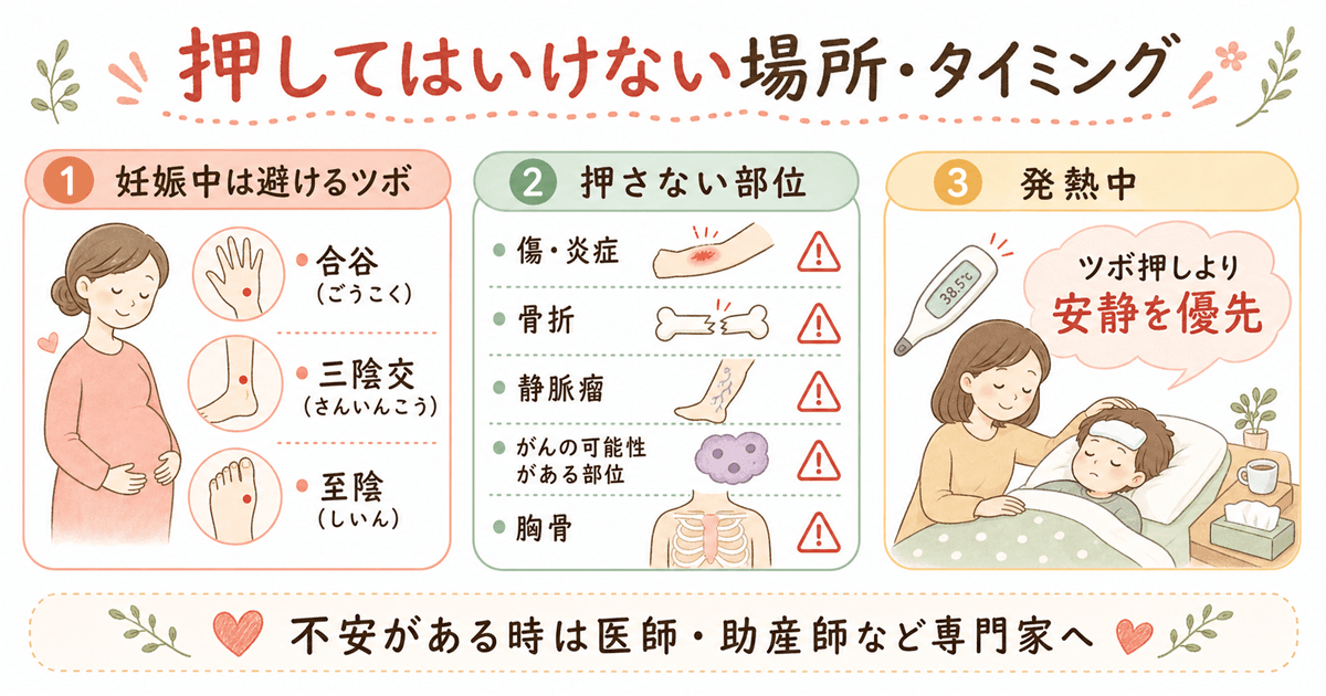 ツボ押しで押してはいけない場所・タイミング