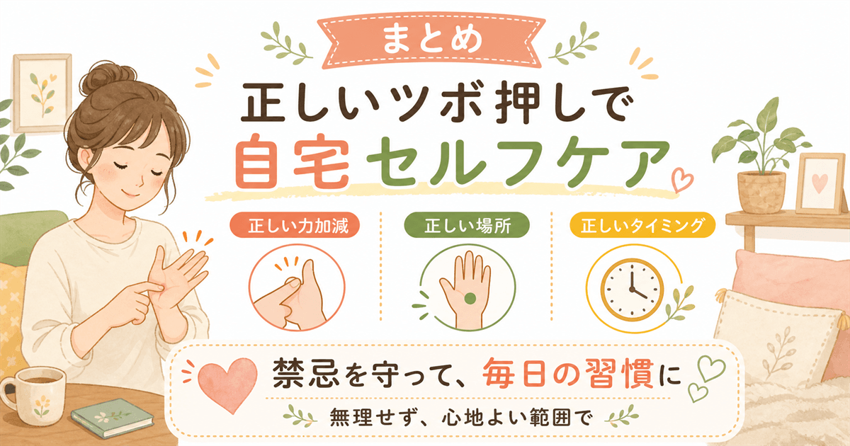 まとめ：正しいツボ押しで自宅でできるセルフケアを