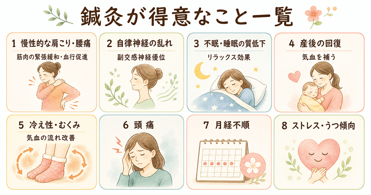 鍼灸が得意なこと一覧
