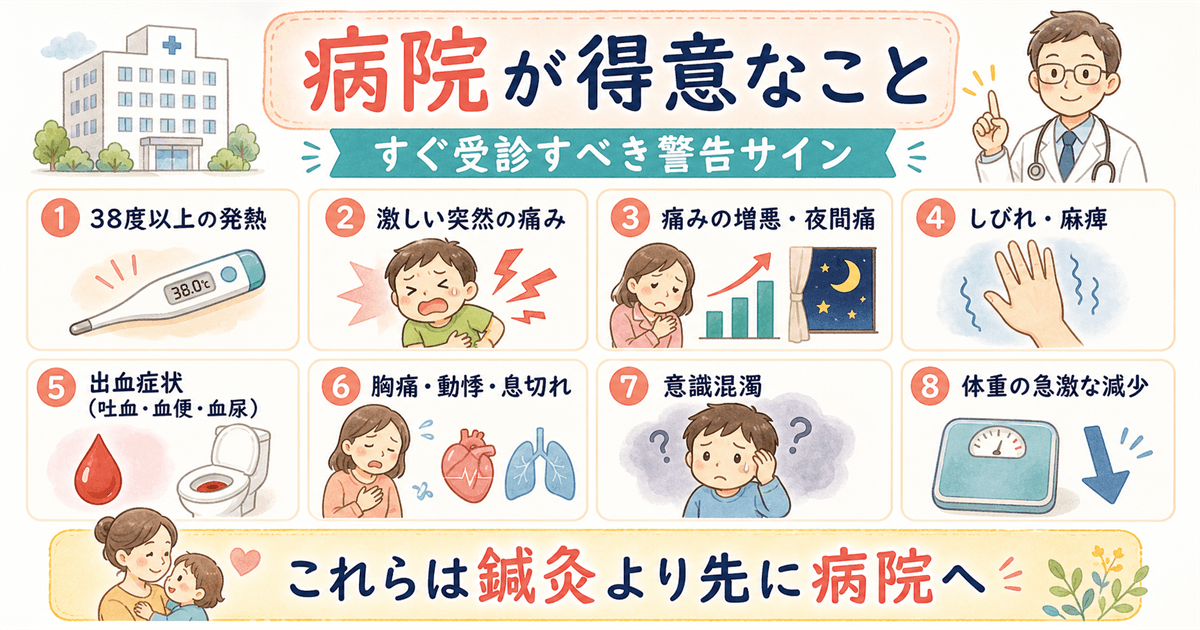 病院(西洋医学)が得意なこと・すぐ受診すべき症状