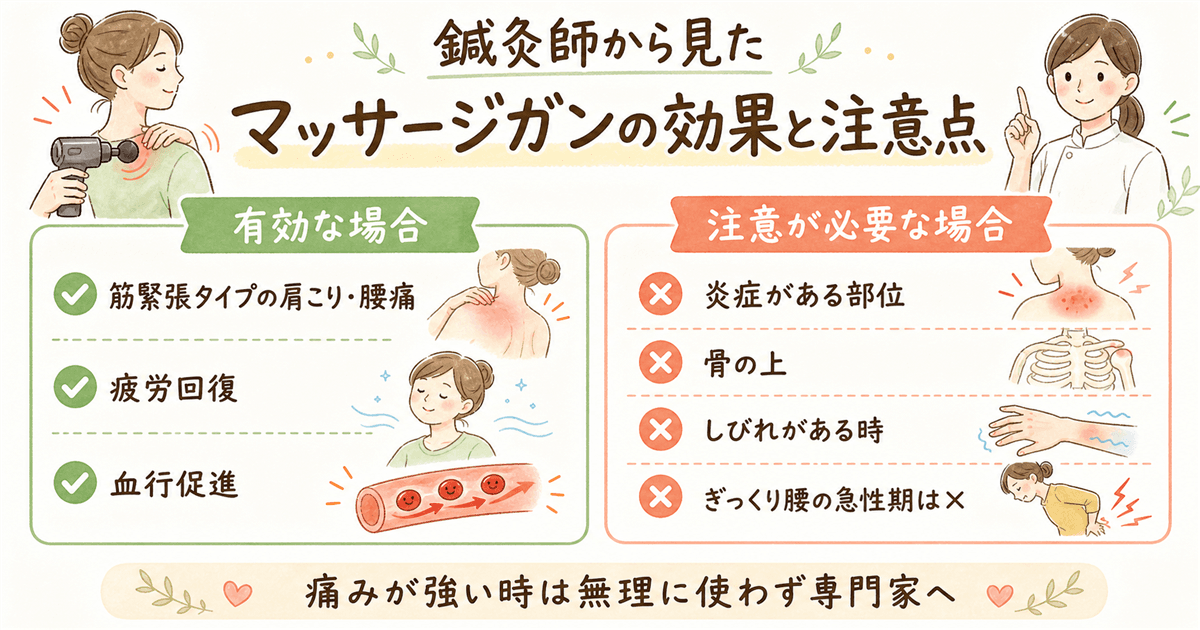 鍼灸師から見たマッサージガンの効果と注意点