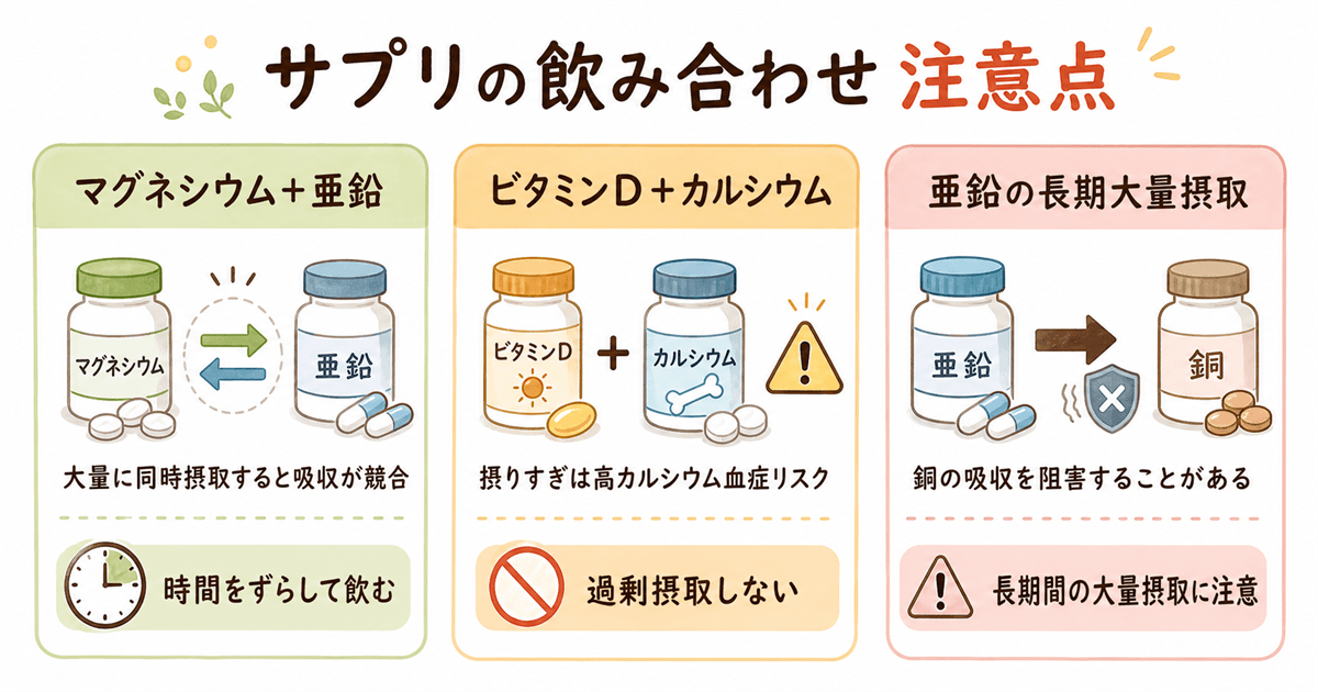 サプリの飲み合わせ注意点