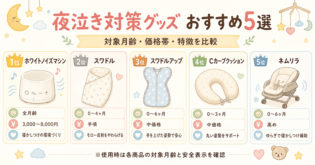 夜泣き対策グッズおすすめ5選比較ランキング