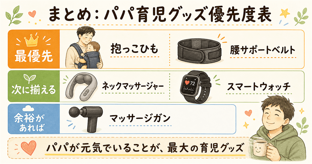 パパ育児グッズ優先度まとめ
