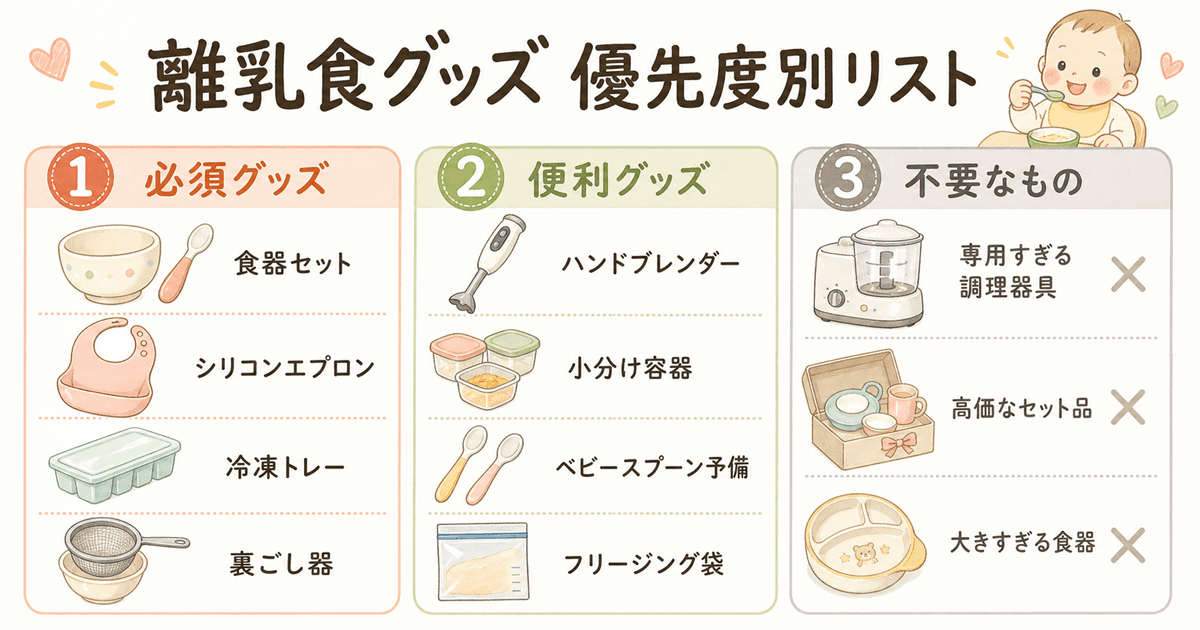 離乳食グッズ優先度別リスト