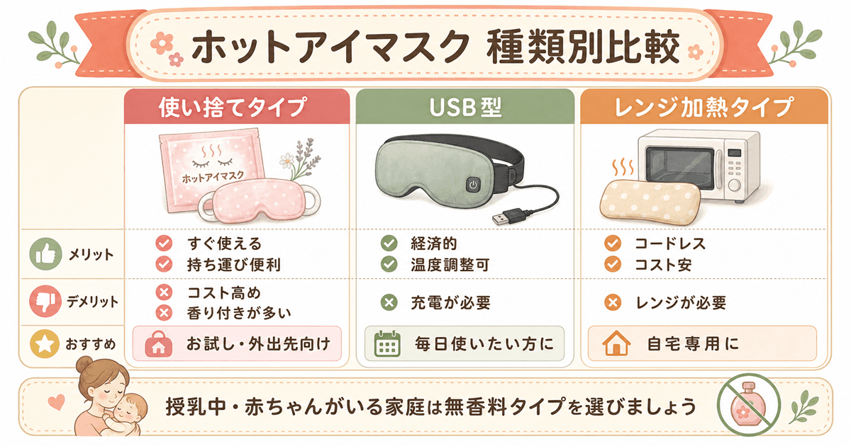 ホットアイマスク種類別比較