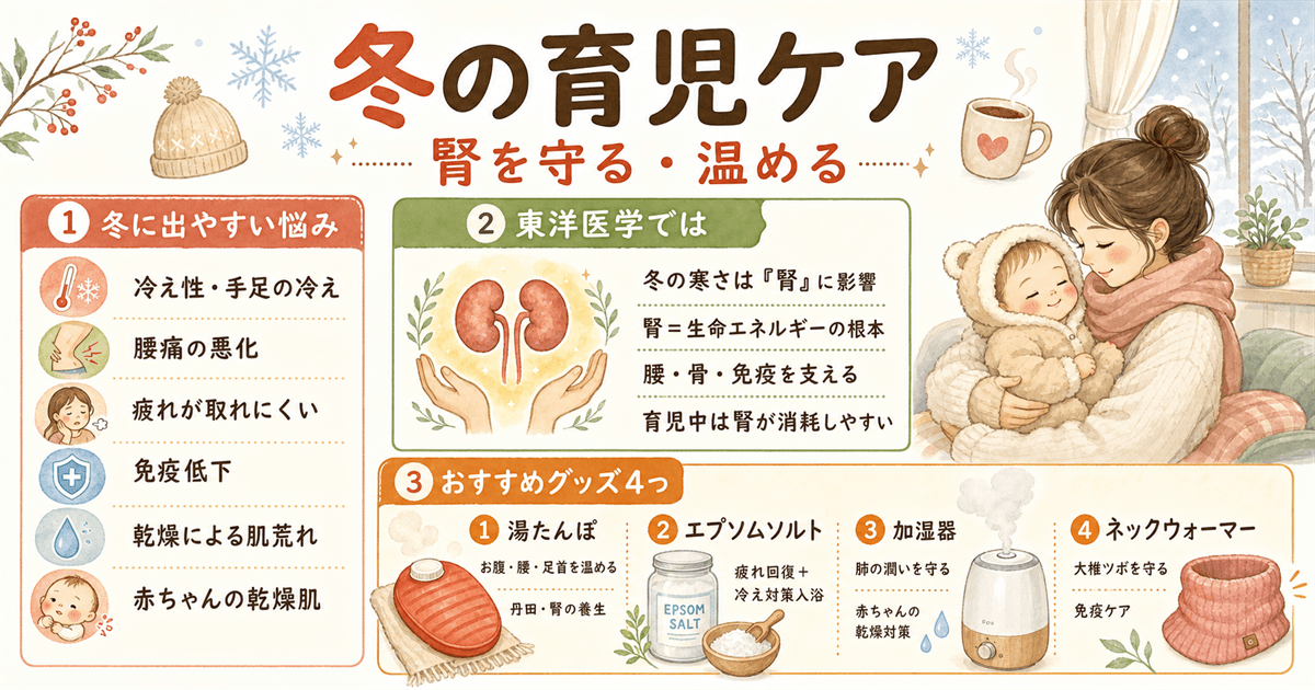 冬の育児ケア・腎を守る温める