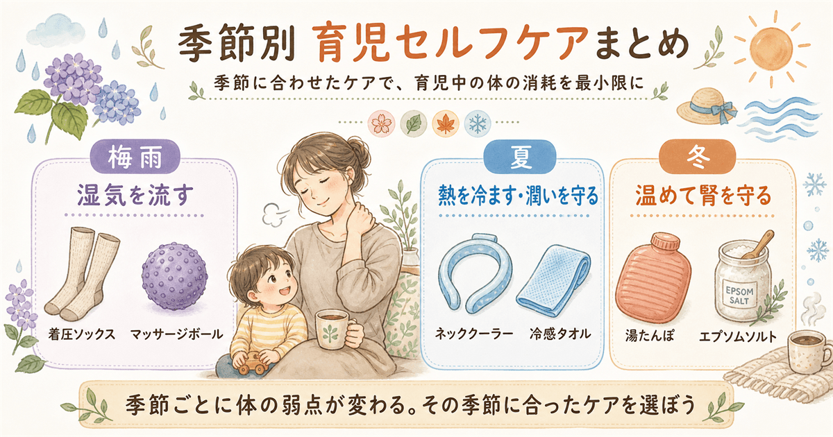 季節別育児セルフケアまとめ