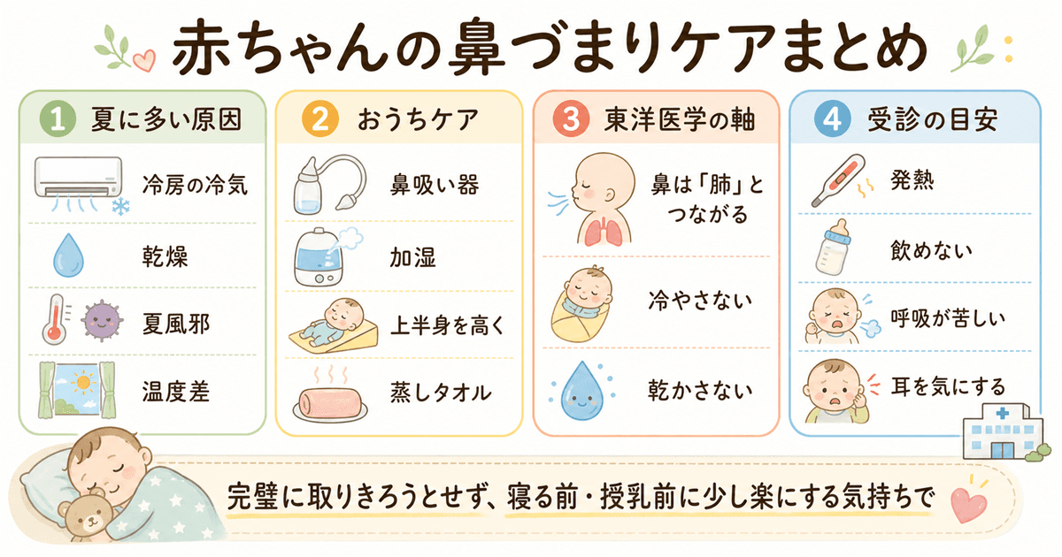 赤ちゃんの鼻づまりケアまとめ