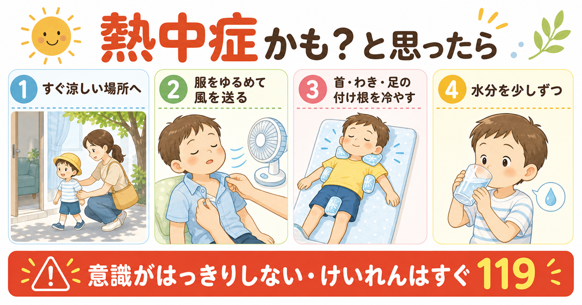 熱中症かもと思ったときの応急処置
