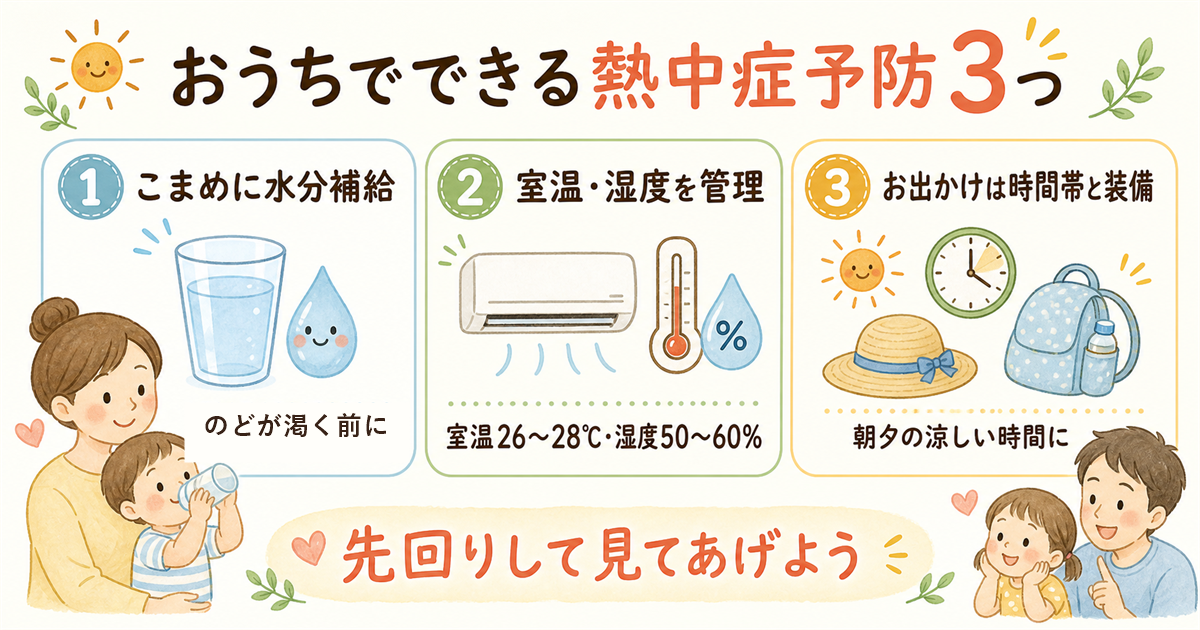 おうちでできる熱中症予防3つ