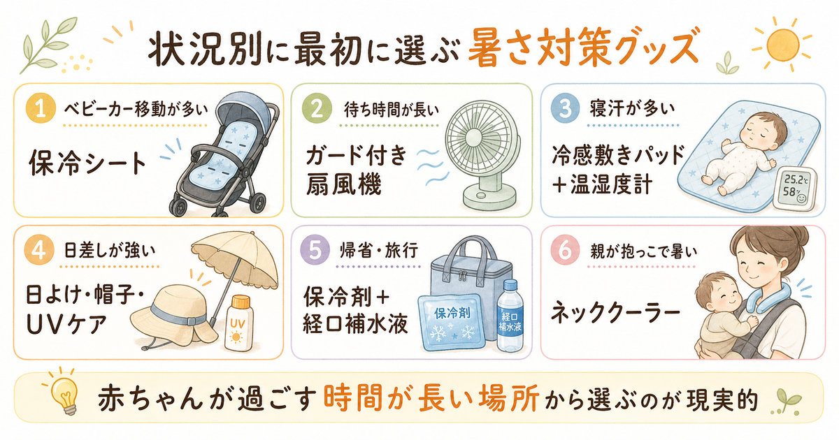 状況別に最初に選ぶ暑さ対策グッズ