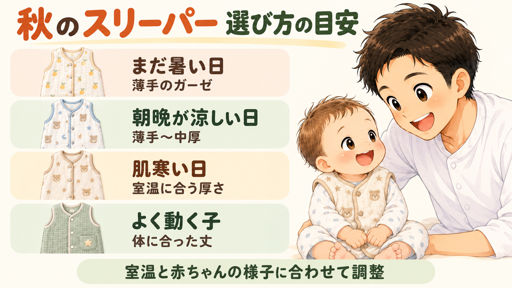 秋のスリーパー選び方の目安
