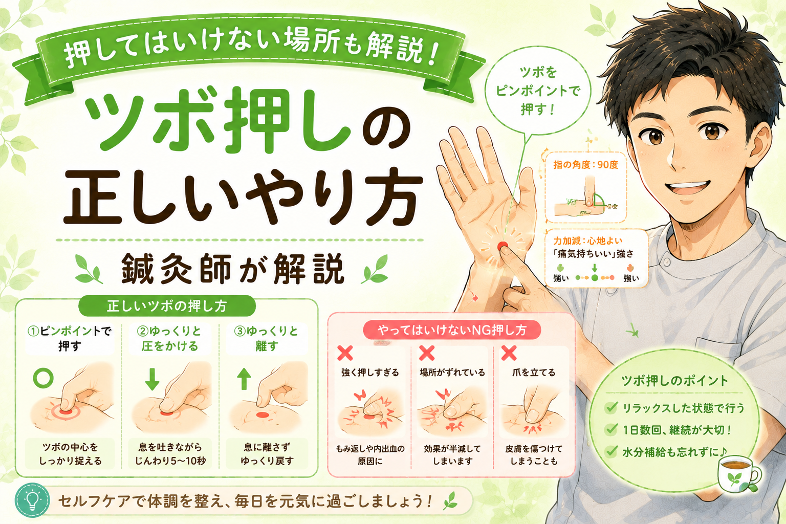 ツボ押しの正しいやり方と押してはいけない場所【鍼灸師が解説】